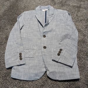 Cat and Jack chambray blue cotton lightweight kids suit coat matching pants 7